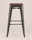 Миниатюра изображения товара Табурет барный Stool Group Tolix Wood / YD-H765-W MS-01-1 (черный/патина золото/темное дерево)