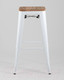 Миниатюра изображения товара Табурет барный Stool Group Tolix Wood / YD-H765-W LG-02 (белый глянцевый/светлое дерево)