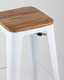 Миниатюра изображения товара Табурет барный Stool Group Tolix Wood / YD-H765-W LG-02 (белый глянцевый/светлое дерево)