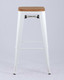 Миниатюра изображения товара Табурет барный Stool Group Tolix Wood / YD-H765-W LG-02 (белый глянцевый/светлое дерево)