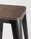 Миниатюра изображения товара Табурет барный Stool Group Tolix Wood / YD-H765-W LG-01 (черный глянцевый/темное дерево)