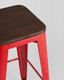 Миниатюра изображения товара Табурет барный Stool Group Tolix Wood / YD-H765-W LG-03 (красный глянцевый/темное дерево)