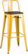 Миниатюра изображения товара Стул барный Stool Group Tolix со спинкой / YD-H765E-W LG-06 (желтый глянцевый/темное дерево)