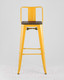 Миниатюра изображения товара Стул барный Stool Group Tolix со спинкой / YD-H765E-W LG-06 (желтый глянцевый/темное дерево)