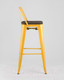 Миниатюра изображения товара Стул барный Stool Group Tolix со спинкой / YD-H765E-W LG-06 (желтый глянцевый/темное дерево)