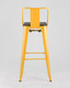 Миниатюра изображения товара Стул барный Stool Group Tolix со спинкой / YD-H765E-W LG-06 (желтый глянцевый/темное дерево)