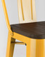 Миниатюра изображения товара Стул барный Stool Group Tolix со спинкой / YD-H765E-W LG-06 (желтый глянцевый/темное дерево)
