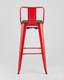 Миниатюра изображения товара Стул барный Stool Group Tolix Wood со спинкой / YD-H765E-W LG-03 (красный глянцевый/темное дерево)