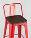 Миниатюра изображения товара Стул барный Stool Group Tolix Wood со спинкой / YD-H765E-W LG-03 (красный глянцевый/темное дерево)