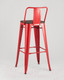 Миниатюра изображения товара Стул барный Stool Group Tolix Wood со спинкой / YD-H765E-W LG-03 (красный глянцевый/темное дерево)