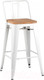 Миниатюра изображения товара Стул барный Stool Group Tolix Wood со спинкой / YD-H765E-W LG-02 (белый глянцевый/светлое дерево)