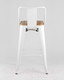 Миниатюра изображения товара Стул барный Stool Group Tolix Wood со спинкой / YD-H765E-W LG-02 (белый глянцевый/светлое дерево)