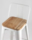 Миниатюра изображения товара Стул барный Stool Group Tolix Wood со спинкой / YD-H765E-W LG-02 (белый глянцевый/светлое дерево)