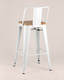 Миниатюра изображения товара Стул барный Stool Group Tolix Wood со спинкой / YD-H765E-W LG-02 (белый глянцевый/светлое дерево)