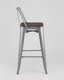 Миниатюра изображения товара Стул барный Stool Group Tolix со спинкой / YD-H765E-W YG-15 (серебристый матовый/темное дерево)
