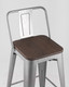 Миниатюра изображения товара Стул барный Stool Group Tolix со спинкой / YD-H765E-W YG-15 (серебристый матовый/темное дерево)