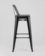 Миниатюра изображения товара Стул барный Stool Group Tolix Wood со спинкой / YD-H765E-W LG-01 (черный глянцевый/темное дерево)