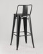 Миниатюра изображения товара Стул барный Stool Group Tolix Wood со спинкой / YD-H765E-W LG-01 (черный глянцевый/темное дерево)