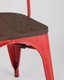 Миниатюра изображения товара Стул Stool Group Tolix Wood / YD-H440B-W LG-03 (красный глянцевый/темное дерево)