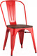 Миниатюра изображения товара Стул Stool Group Tolix Wood / YD-H440B-W LG-03 (красный глянцевый/темное дерево)