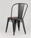 Миниатюра изображения товара Стул Stool Group Tolix Wood / YD-H440B-W LG-01 (черный глянцевый/темное дерево)