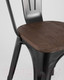 Миниатюра изображения товара Стул Stool Group Tolix Wood / YD-H440B-W LG-01 (черный глянцевый/темное дерево)