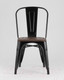 Миниатюра изображения товара Стул Stool Group Tolix Wood / YD-H440B-W LG-01 (черный глянцевый/темное дерево)