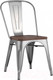 Миниатюра изображения товара Стул Stool Group Tolix Wood / YD-H440B-W YG-15 (серебристый матовый/темное дерево)