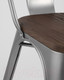 Миниатюра изображения товара Стул Stool Group Tolix Wood / YD-H440B-W YG-15 (серебристый матовый/темное дерево)