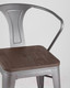 Миниатюра изображения товара Стул Stool Group Tolix Arm Wood / YD-H440AR-W YG-15 (серебристый матовый/темное дерево)