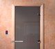 Миниатюра изображения товара Стеклянная дверь для бани/сауны Doorwood Сумерки 190х70 (графит/листва)