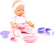 Миниатюра изображения товара Пупс с аксессуарами Полесье Веселый с соской и набором для кормления / 86754