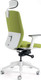 Миниатюра изображения товара Кресло офисное Bestuhl J2 White Pl с подголовником и подлокотником (зеленая ткань)