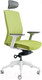 Миниатюра изображения товара Кресло офисное Bestuhl J2 White Pl с подголовником и подлокотником (зеленая ткань)