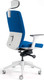 Миниатюра изображения товара Кресло офисное Bestuhl J2 White Pl с подголовником и подлокотником (голубая ткань)