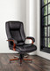 Миниатюра изображения товара Кресло офисное Бюрократ Т-9925WALNUT/BLACK (черный/кожа крестовина дерево)