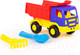 Миниатюра изображения товара Набор игрушек для песочницы Полесье Самосвал Салют с совком и грабельками / 8991