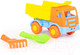 Миниатюра изображения товара Набор игрушек для песочницы Полесье Самосвал Салют с совком и грабельками / 8991
