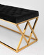 Миниатюра изображения товара Банкетка Stool Group Инсигния / BENCH-011-TG (вельвет черный/сталь золото)