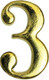 Миниатюра изображения товара Цифра дверная Аллюр 3 на клеевой основе / 5065 (золото)