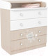 Миниатюра изображения товара Комод пеленальный Polini Kids French 1580 Teddy (белый/дуб пастельный)