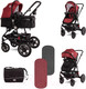 Миниатюра изображения товара Детская универсальная коляска Lorelli Lora 2 в 1 Luxe Red Elephants / 10021272187