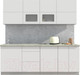 Миниатюра изображения товара Кухонный гарнитур Интерлиния Мила Матте 2.2 А (белый/белый/опал светлый)