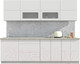 Миниатюра изображения товара Кухонный гарнитур Интерлиния Мила Матте 2.6 А (белый/белый/опал светлый)