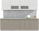 Миниатюра изображения товара Кухонный гарнитур Интерлиния Мила Матте 2.6 А (белый/луна/опал светлый)