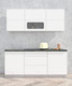 Миниатюра изображения товара Кухонный гарнитур Интерлиния Мила Матте 1.9 А (белый/белый/кастилло темный)