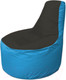 Миниатюра изображения товара Бескаркасное кресло Flagman Трон Т1.1-2413 (черный/голубой)