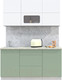 Миниатюра изображения товара Кухонный гарнитур Интерлиния Мила Матте 1.6 А (белый/мята/опал светлый)