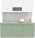 Миниатюра изображения товара Кухонный гарнитур Интерлиния Мила Матте 1.9 А (белый/мята/опал светлый)
