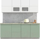 Миниатюра изображения товара Кухонный гарнитур Интерлиния Мила Матте 2.1 А (белый/мята/опал светлый)